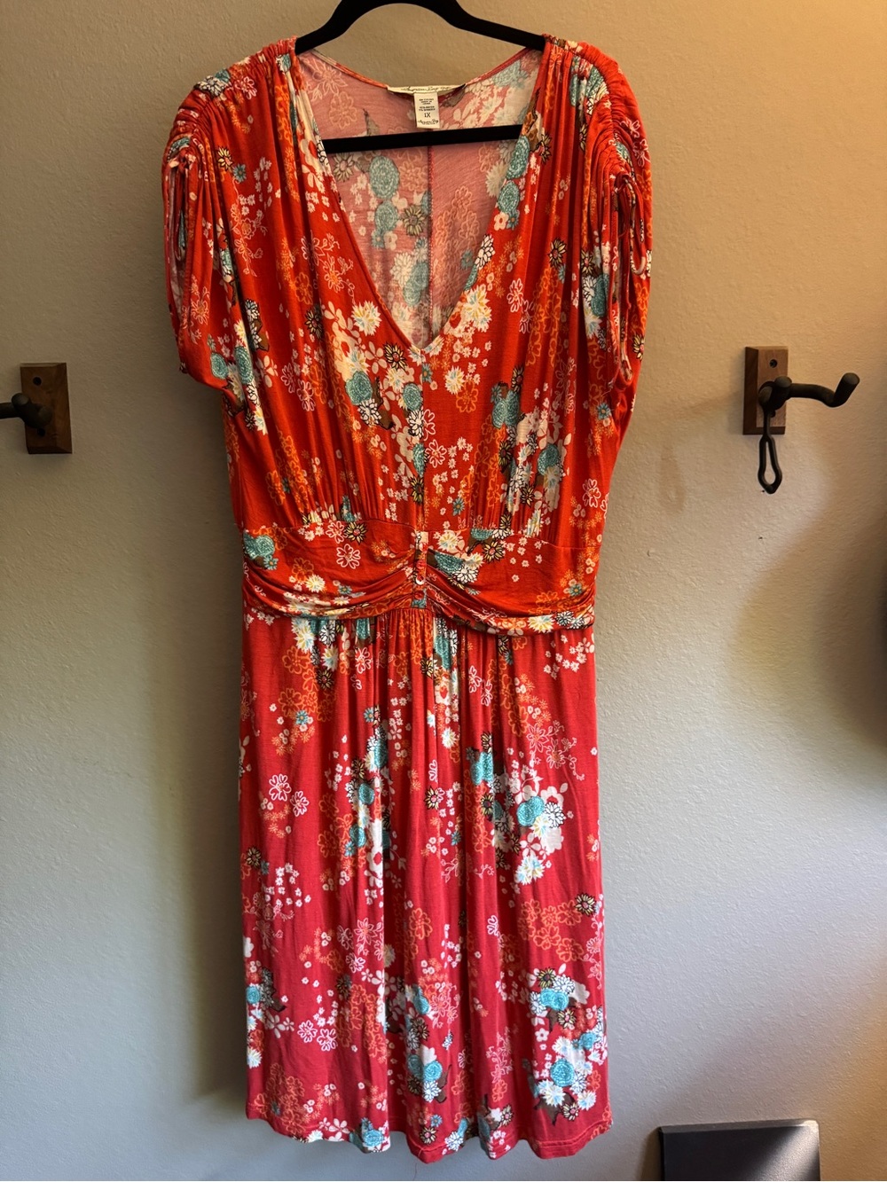 American Rag red Floral Rayon Blend Dress